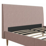 Daphne Upholstered Queen Bed - Blush Velvet