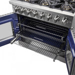 Forno Capriasca 36" Stainless Steel French Door Dual Fuel Range With True Convection (5.36 Cu. Ft.) - FFSGS6387-36