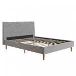 Daphne Upholstered Queen Bed - Light Gray Velvet