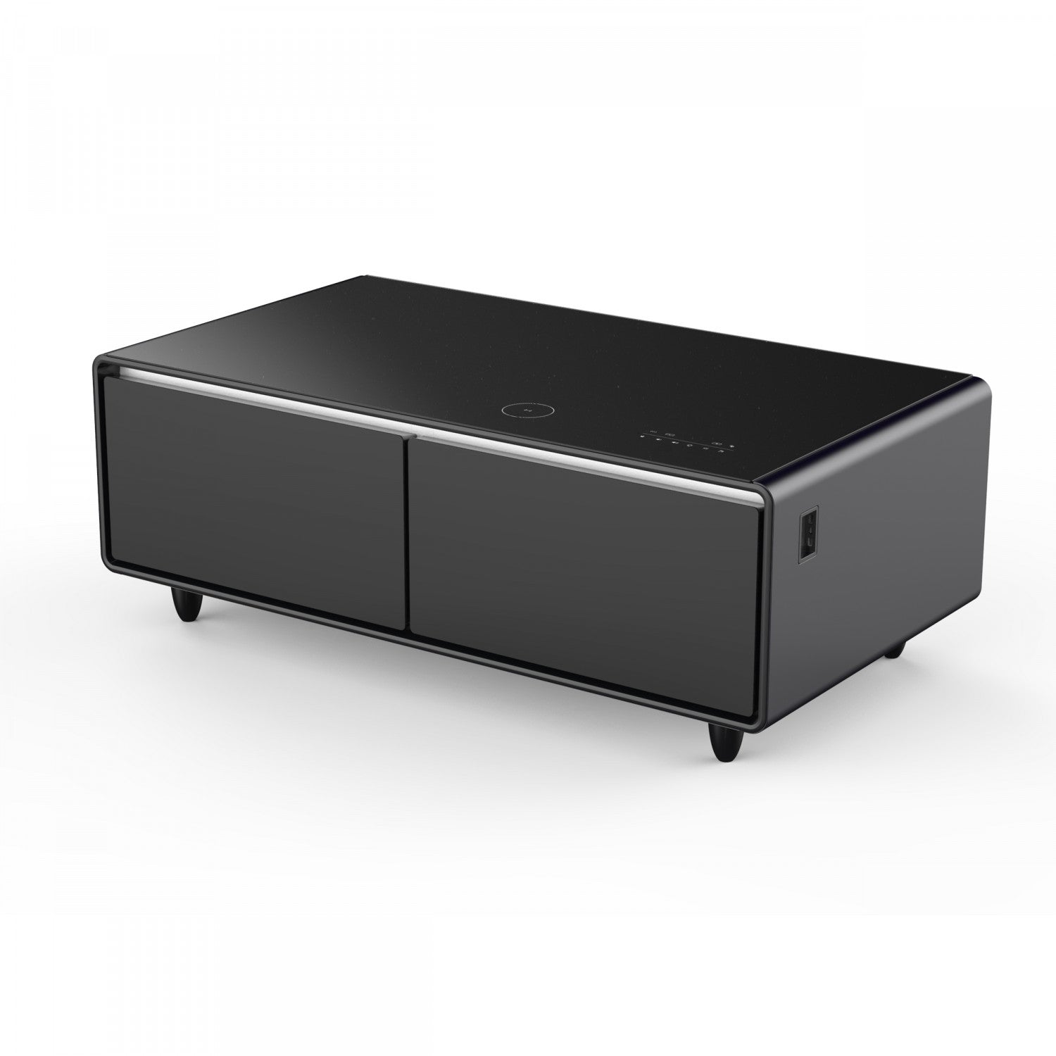 Forno Tavolo Smart Coffee Table With Dual Refrigerator Drawers - Black - FCTFR7006-51BLK