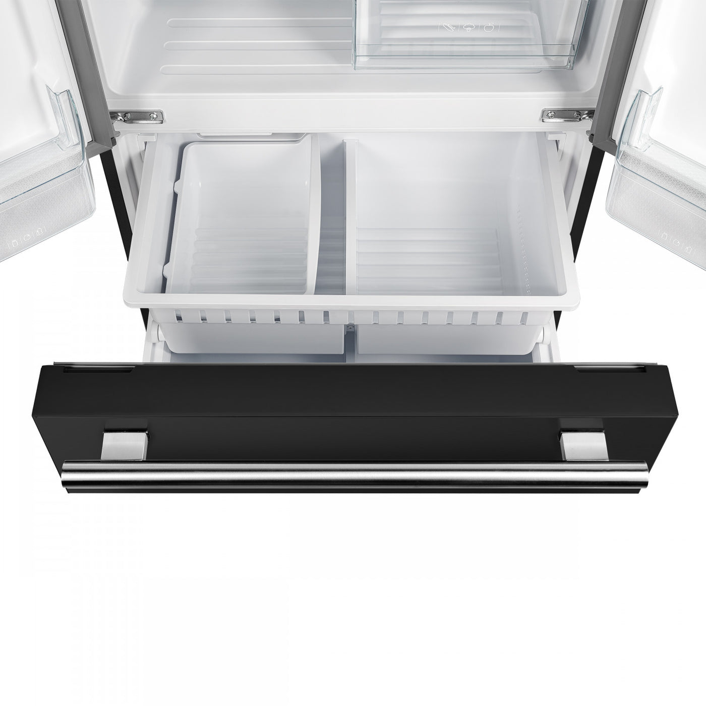 Forno Gallipoli Black French Door Refrigerator with Ice Maker (17.5 Cu. Ft.) - FFFFD1974-31BLK