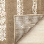 Functional Contemporary Lines Area Rug - Brown Cream - 7' X 10'