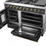 Forno Galiano 48" Black Freestanding Double Oven Gas Range (6.58 Cu. Ft.) - FFSGS6444-48BLK