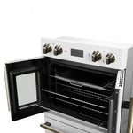 Forno Asti White 30" French Door Double Wall Oven with Dual True Convection and Air Fry (7.36 Cu. Ft.) - FBOEL1340-30WHT