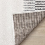 Claremont Sleek Modern Lines Area Rug - White Grey - 7' X 10'