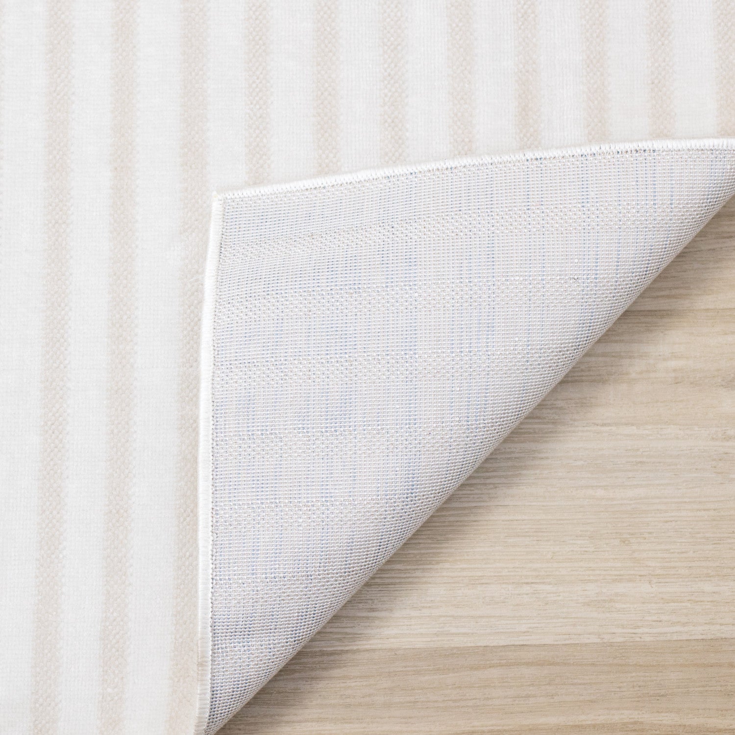 Machine Washable Modern Stripes Area Rug - Cream Beige - 5' X 8'