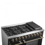 Forno Galiano 48" Black Freestanding Double Oven Gas Range (6.58 Cu. Ft.) - FFSGS6244-48BLK