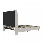 Tess Upholstered Wingback Queen Bed - Whiskey Gray Linen