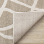 Logan Contemporary Swirls Area Rug - Beige Cream - 7' X 10'