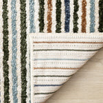 Nora Casual Contemporary Striped Area Rug - 8' X 11' - Cream/Blue/Yellow