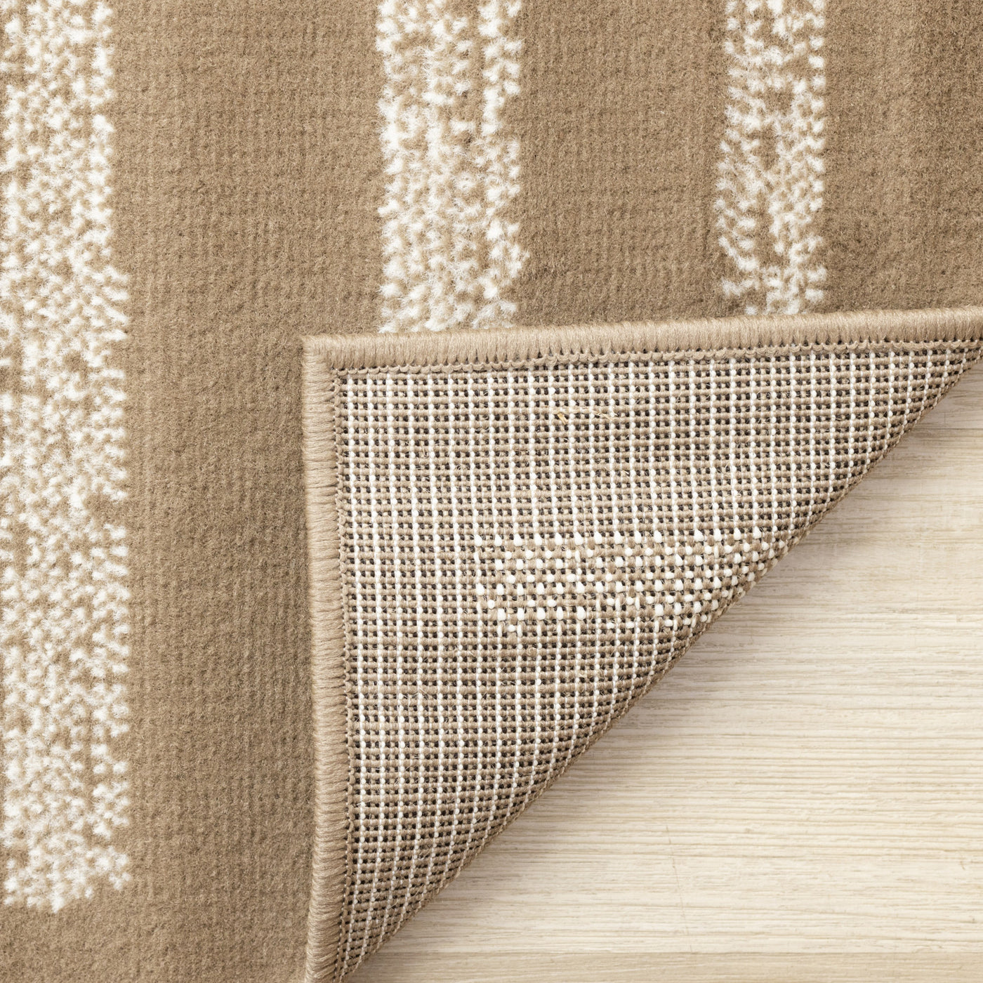Functional Contemporary Lines Area Rug - Brown Cream - 8' X 11'