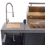 Forno Rimini Gray Countertop Outdoor Kitchen with 30" 62,600 BTU BBQ and Beverage Centre - FODKT2544BLK