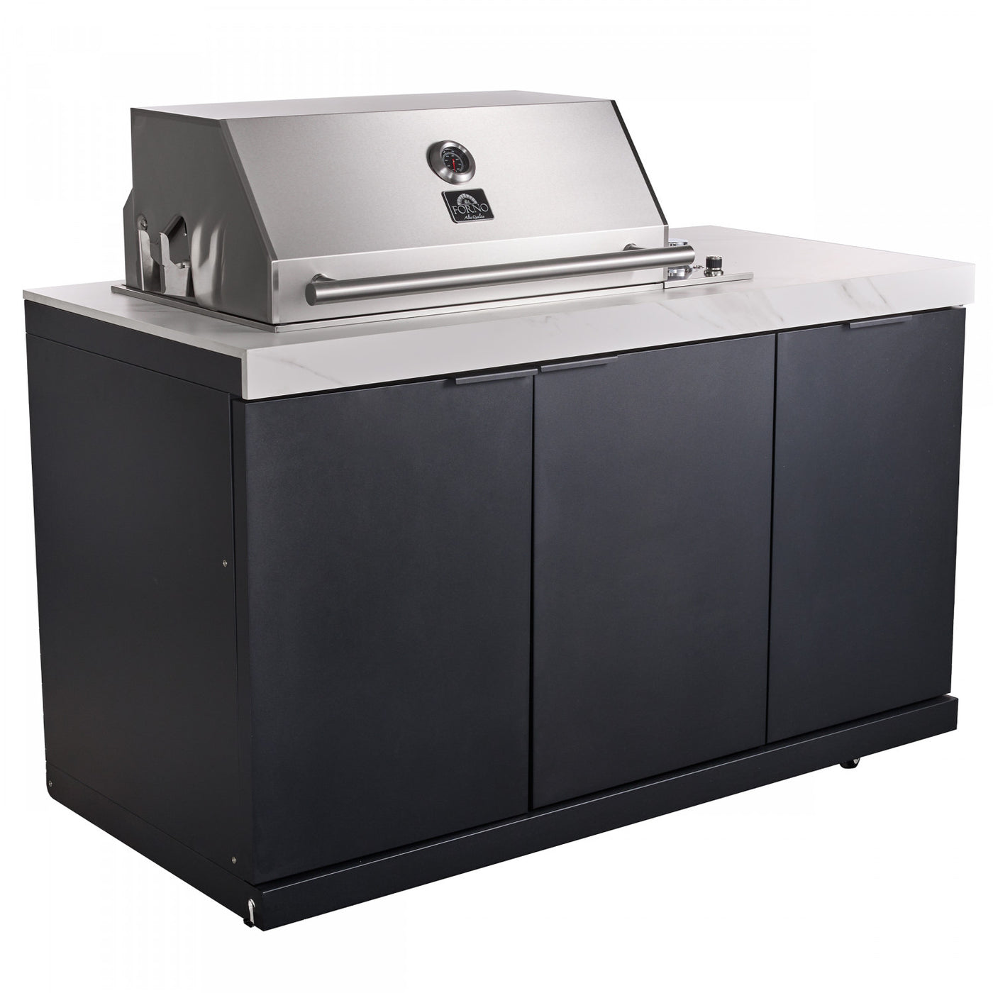 Forno Rimini White Countertop Outdoor Kitchen with 30" 62,600 BTU BBQ and 2 Beverage Centres (4.8 Cu. Ft.) - FODKT2575WHT