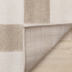 Logan Modern Checkered Area Rug - Beige Cream - 5' X 8'