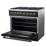 Forno Galiano 36" Black Dual Fuel Range (5.36 Cu. Ft.) - FFSGS6156-36BLK