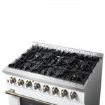 Forno Galiano 36" White Dual Fuel Range (5.36 Cu. Ft.) - FFSGS6156-36WHT