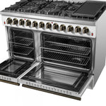 Forno Galiano 48" White Freestanding Dual Fuel Double Oven Range (6.58 Cu. Ft.) - FFSGS6156-48WHT