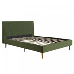 Daphne Upholstered Full Bed - Olive Green Velvet