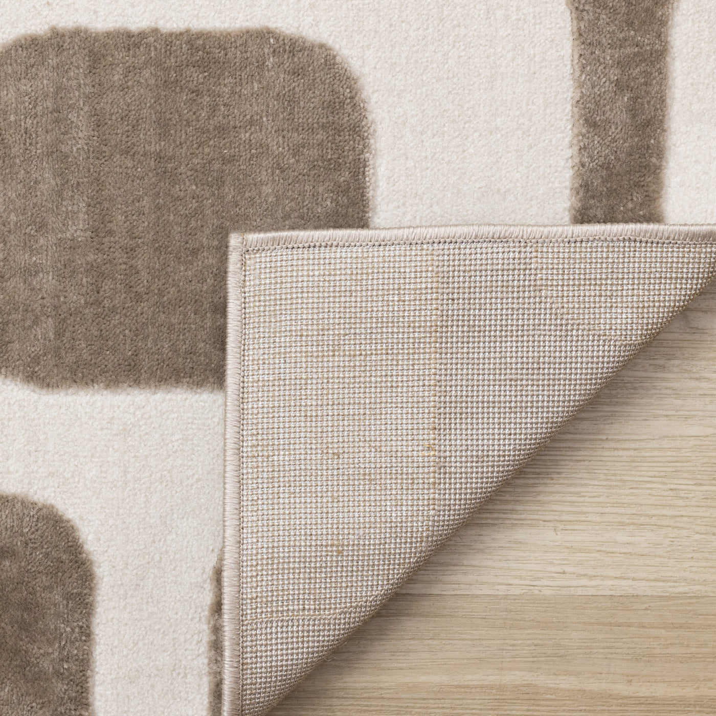 Logan Modern Vintage Area Rug - Brown Cream - 7' X 10'