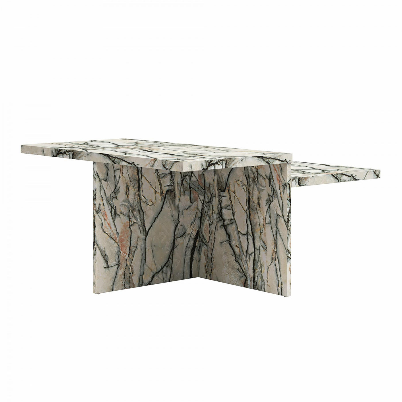 Brielle Two-Tiered Coffee Table - Faux Onyx Marble