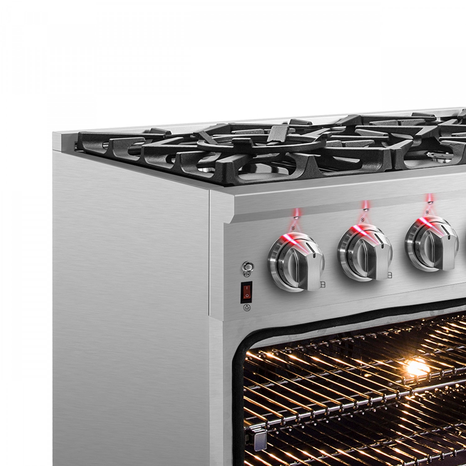Forno Massimo 36" Stainless Steel Dual Fuel Range with True Convection and Air Fry (5.36 Cu. Ft.) - FFSGS6125-36