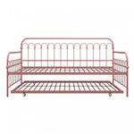 Novogratz Bright Pop Metal Twin Daybed with Trundle - Dusty Rose