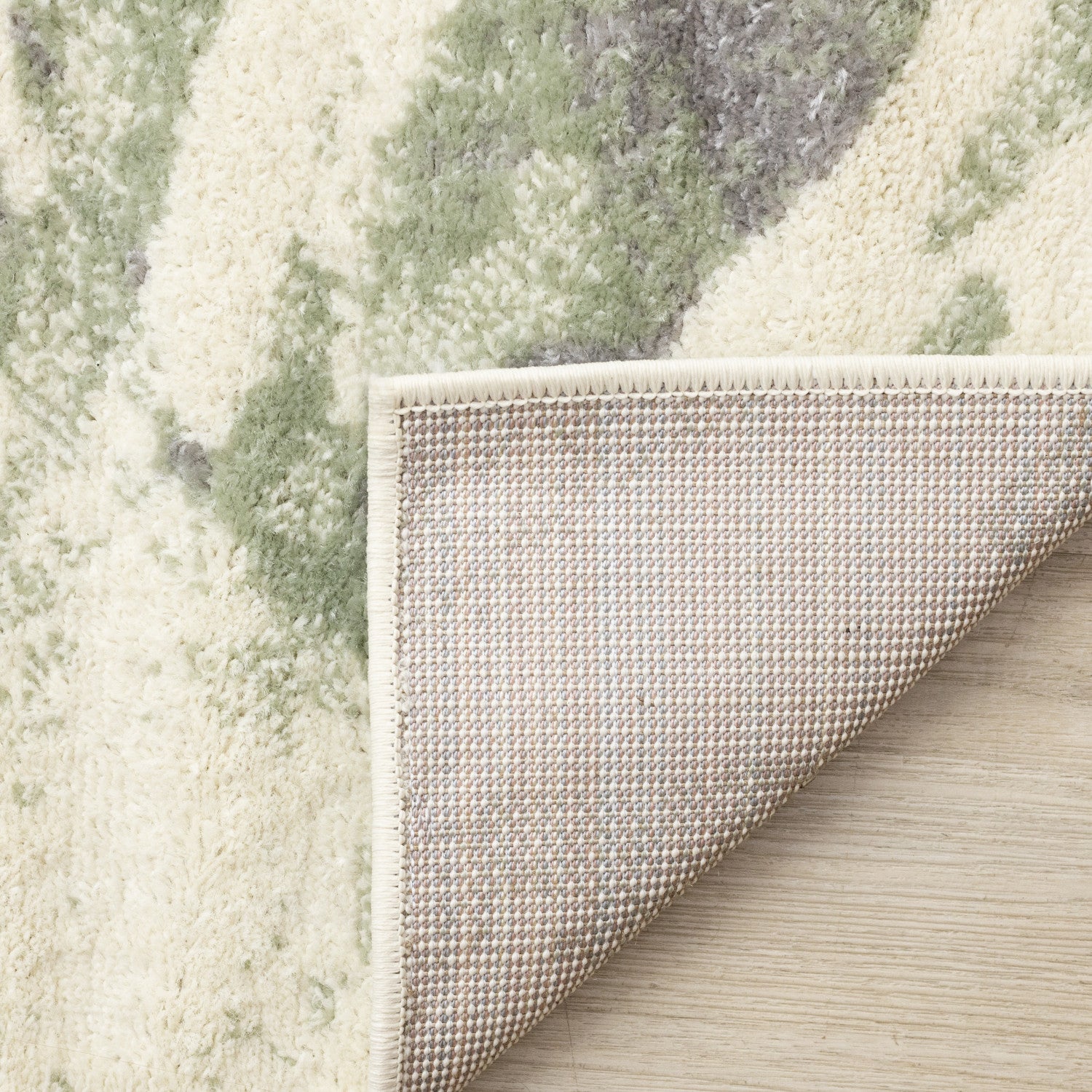 Elise Contemporary Botanical Area Rug - Cream Green - 5' X 8'