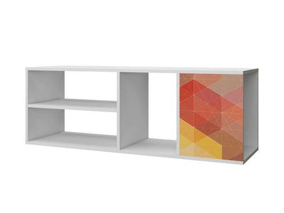 Kenfig Floating Entertainment Centre - White/Stamp/Yellow
