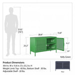 Channing Wide 2 Door Storage Cabinet with Mesh Metal - Navy