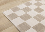 Logan Modern Checkered Area Rug - Beige Cream - 8' X 11'