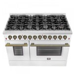 Forno Galiano 48" White Freestanding Dual Fuel Double Oven Range (6.58 Cu. Ft.) - FFSGS6156-48WHT