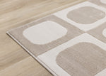 Logan Contemporary Modern Area Rug - Beige Cream - 5' X 8'