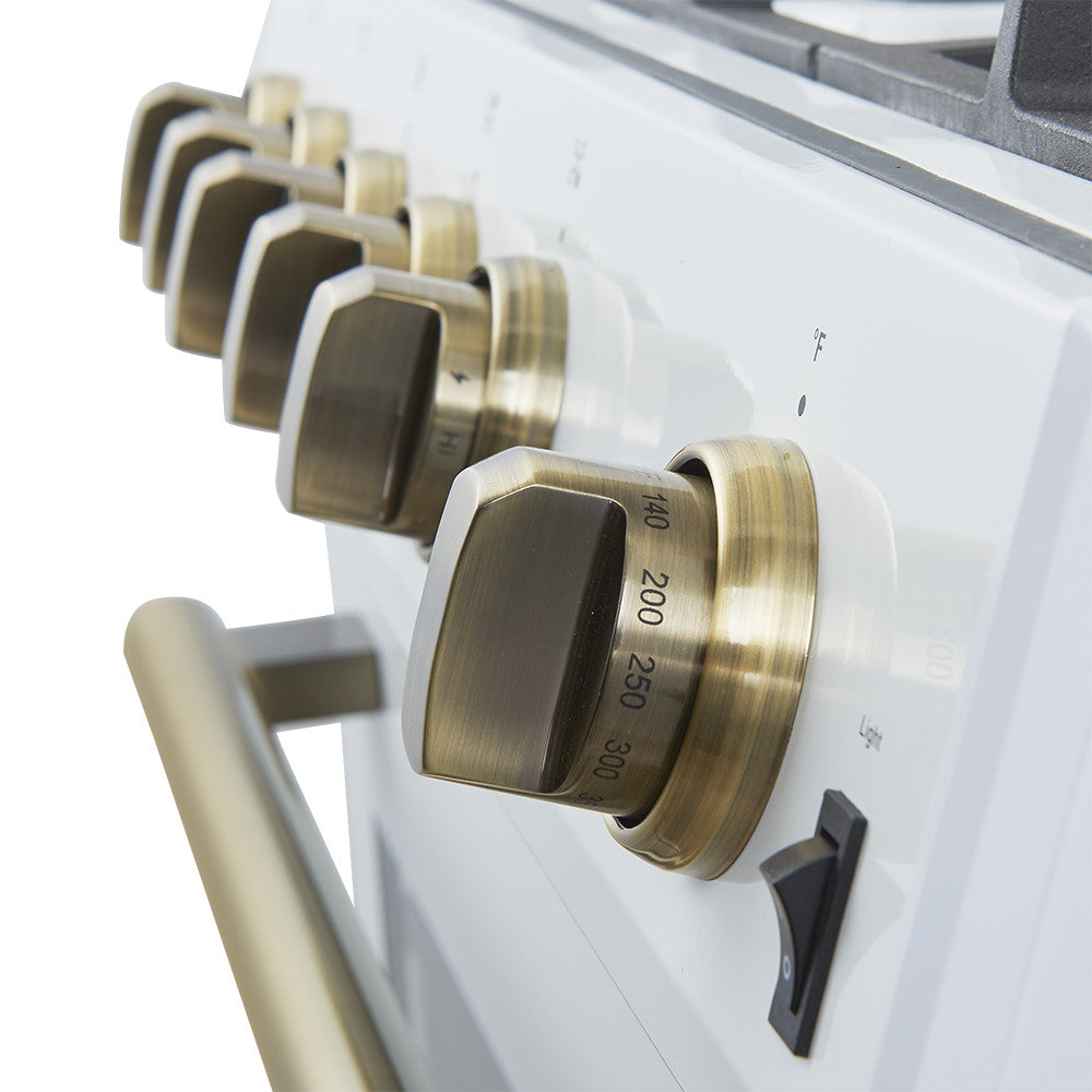 Forno Leonardo 30" White Freestanding Gas Range (5.0 Cu. Ft.) - FFSGS1116-30WHT