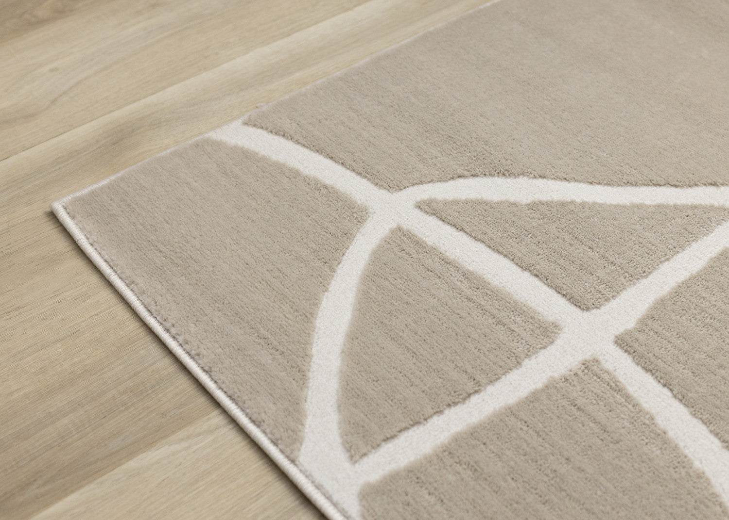 Logan Contemporary Swirls Area Rug - Beige Cream - 8' X 11'