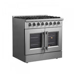 Forno Galiano 36" Stainless Steel French Door Dual Fuel Range with True Convection (5.36 Cu. Ft.) - FFSGS6356-36