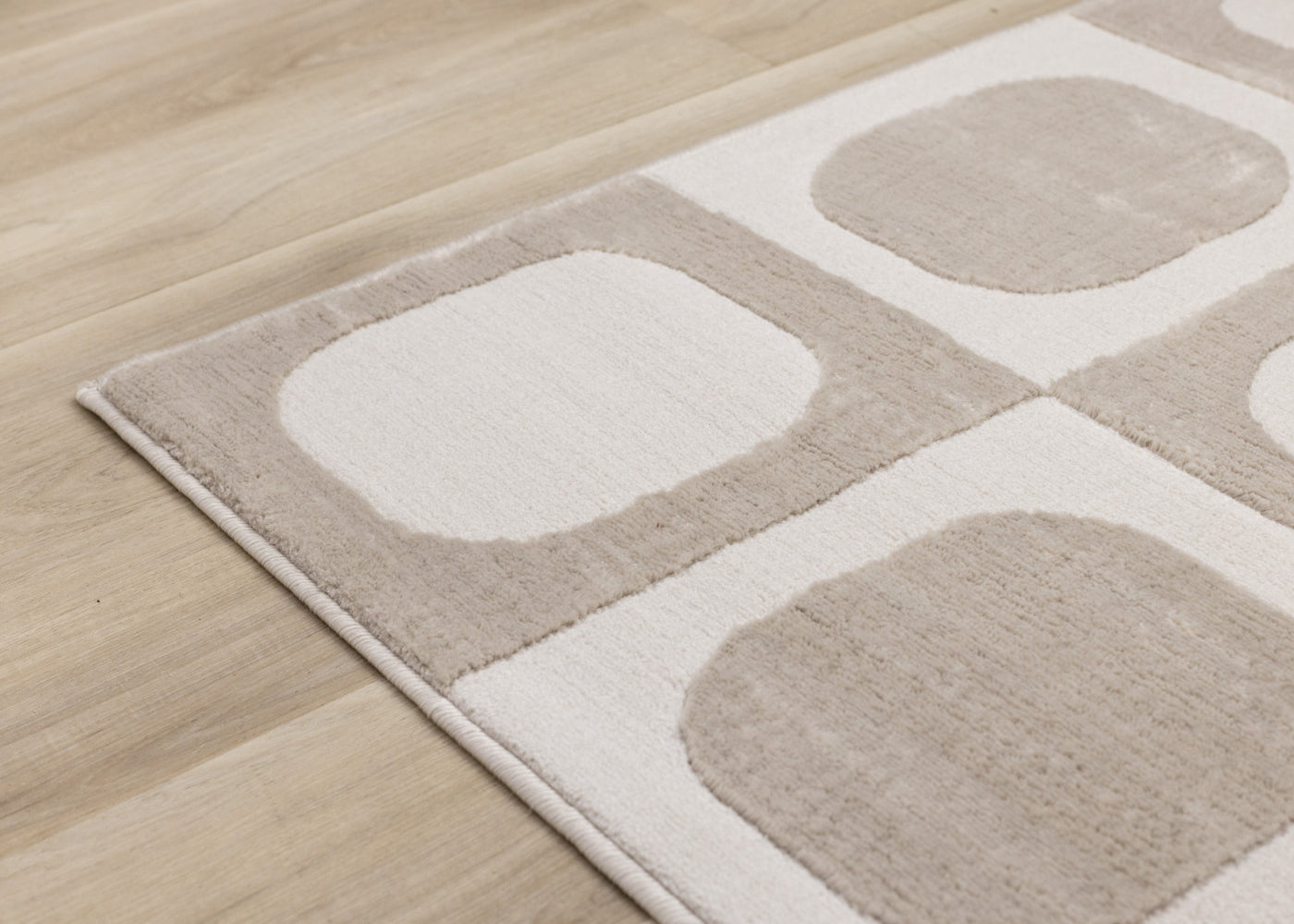 Logan Contemporary Modern Area Rug - Beige Cream - 8' X 11'