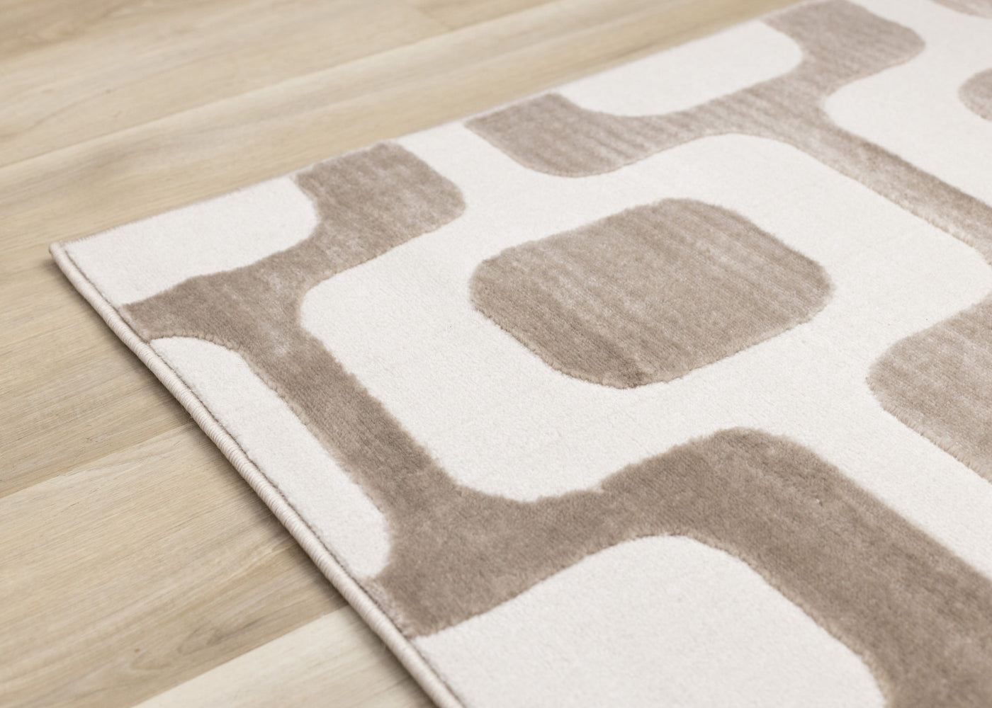 Logan Modern Vintage Area Rug - Brown Cream - 7' X 10'
