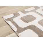 Logan Modern Vintage Area Rug - Brown Cream - 7' X 10'