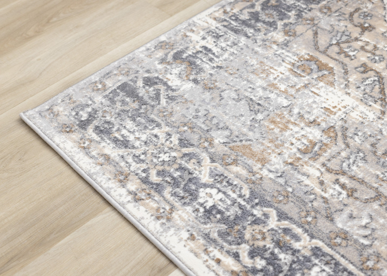 Elegant Traditional Area Rug - Grey Brown - 5' X 8'