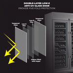 Forno Abruzzo 48" Stainless Steel 102 Bottle Dual Zone Wine Cellar with Clear Holders (24 Cu. Ft.) - FWCDR6611-48S