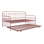 Novogratz Bright Pop Metal Twin Daybed with Trundle - Dusty Rose