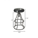 Maloe Leather Bar Stool - Black