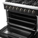 Forno Galiano 36" Black Dual Fuel Range (5.36 Cu. Ft.) - FFSGS6156-36BLK