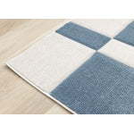 Finley Modern Geometric Area Rug - Blue White - 5' X 8'