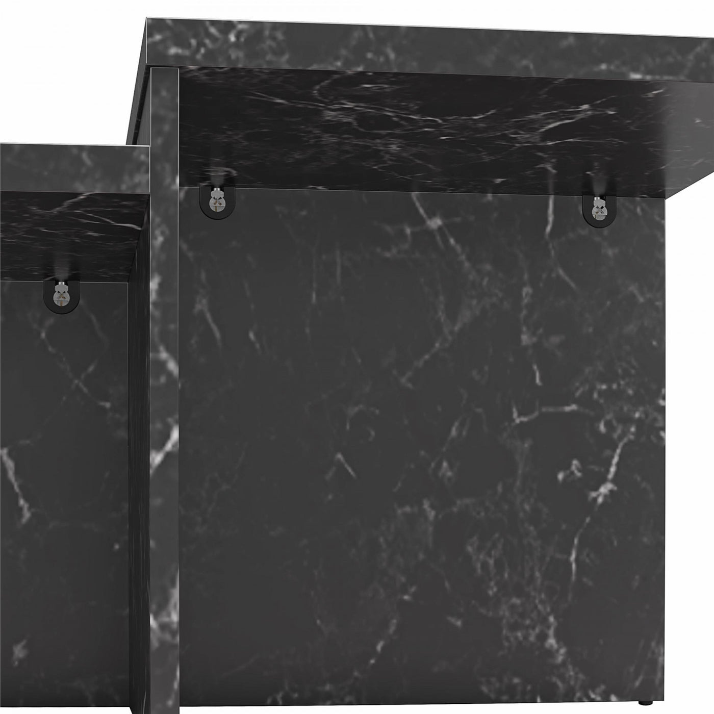 Brielle Two-Tiered Coffee Table - Faux Black Marble