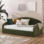 Moon Upholstered Twin Daybed - Olive Green Velvet