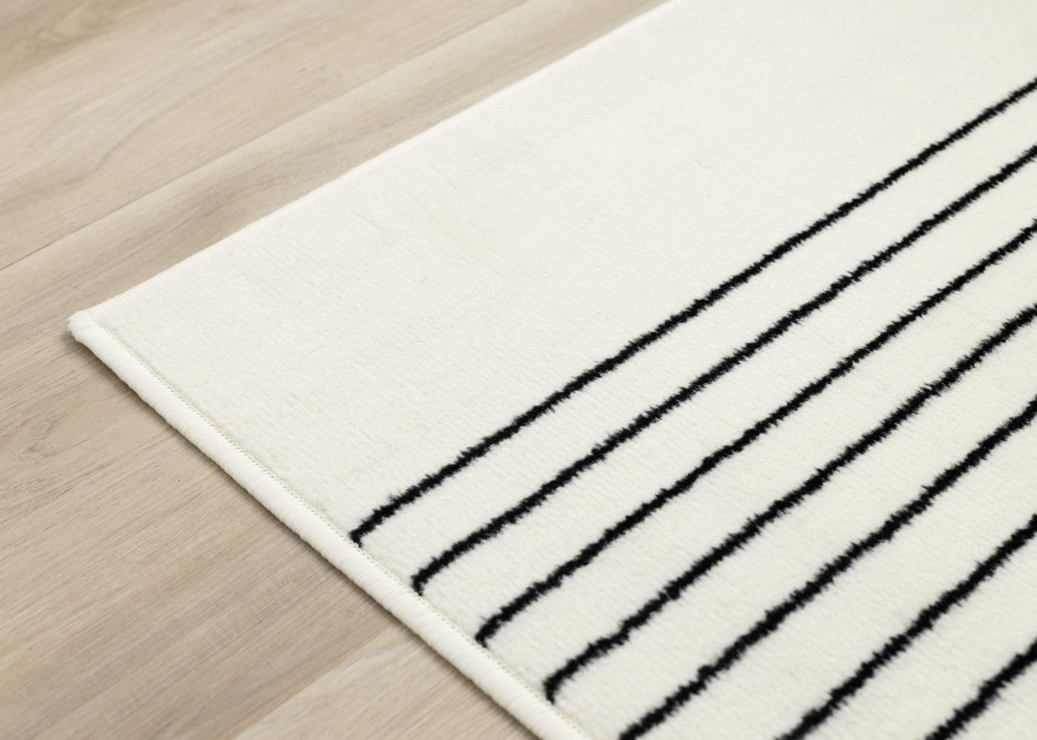 Functional Modern Soundwaves Area Rug - White Black - 5' X 8'