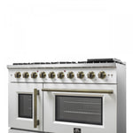 Forno Galiano 48" White Freestanding French Door Double Oven Gas Range (6.58 Cu. Ft.) - FFSGS6444-48WHT