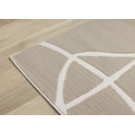 Logan Contemporary Swirls Area Rug - Beige Cream - 7' X 10'