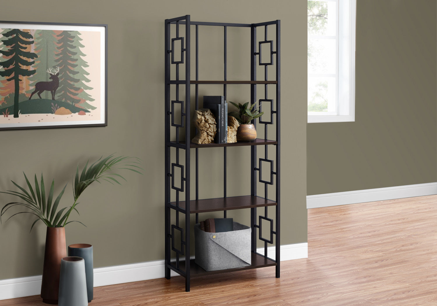 Renna Bookcase - Dark Brown